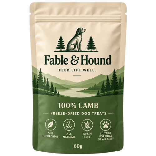 Fable & Hound Lamb freeze-dried dog treats 60g pouch